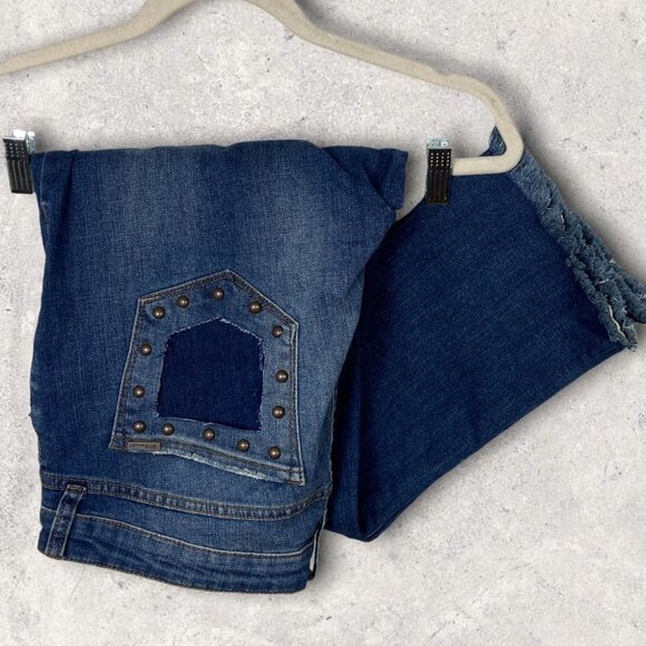 Nordstrom STS Blue Taylor Tomboy Distressed Jeans Size 32 Raw Hem High‎ Denim - Picture 4 of 14